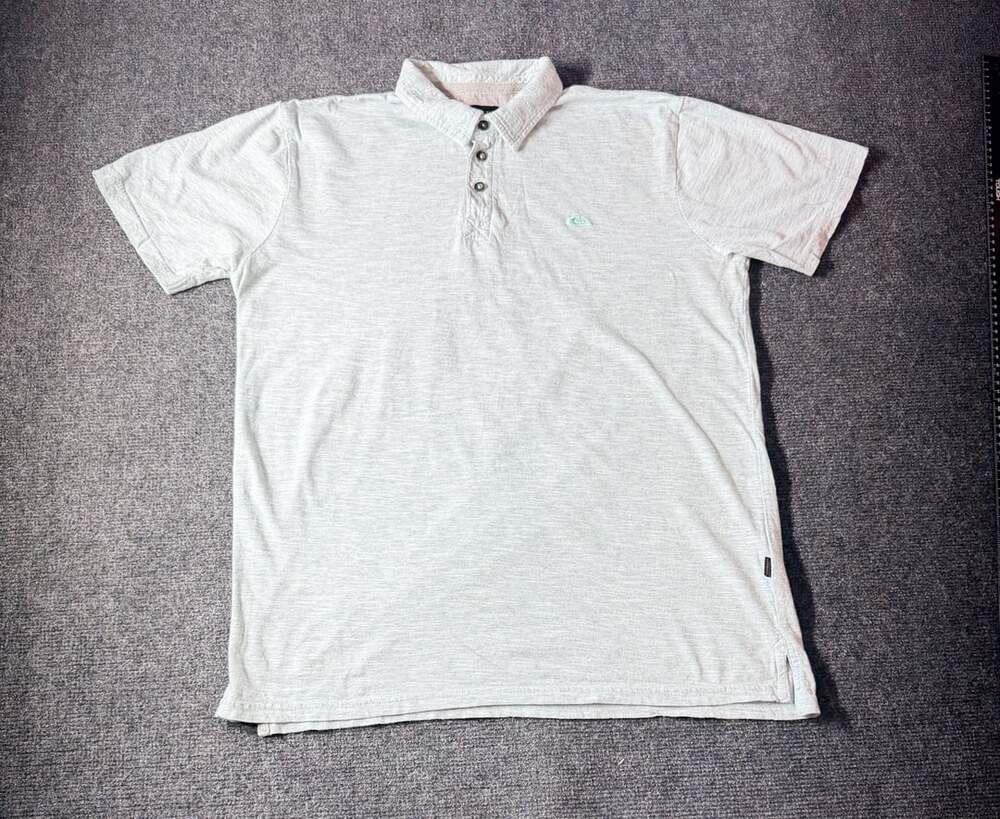 Quiksilver Polo Shirt mens Size L Light Blue Short Sleeve